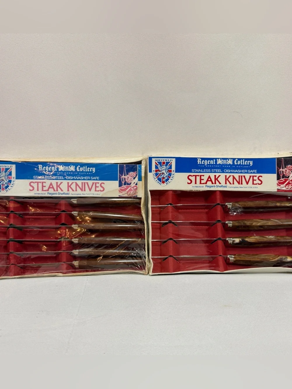 Vintage Cutlery Regent SHEFFIELD Steak Knife Sets ENGLAND STAINLESS 8 Pcs Total